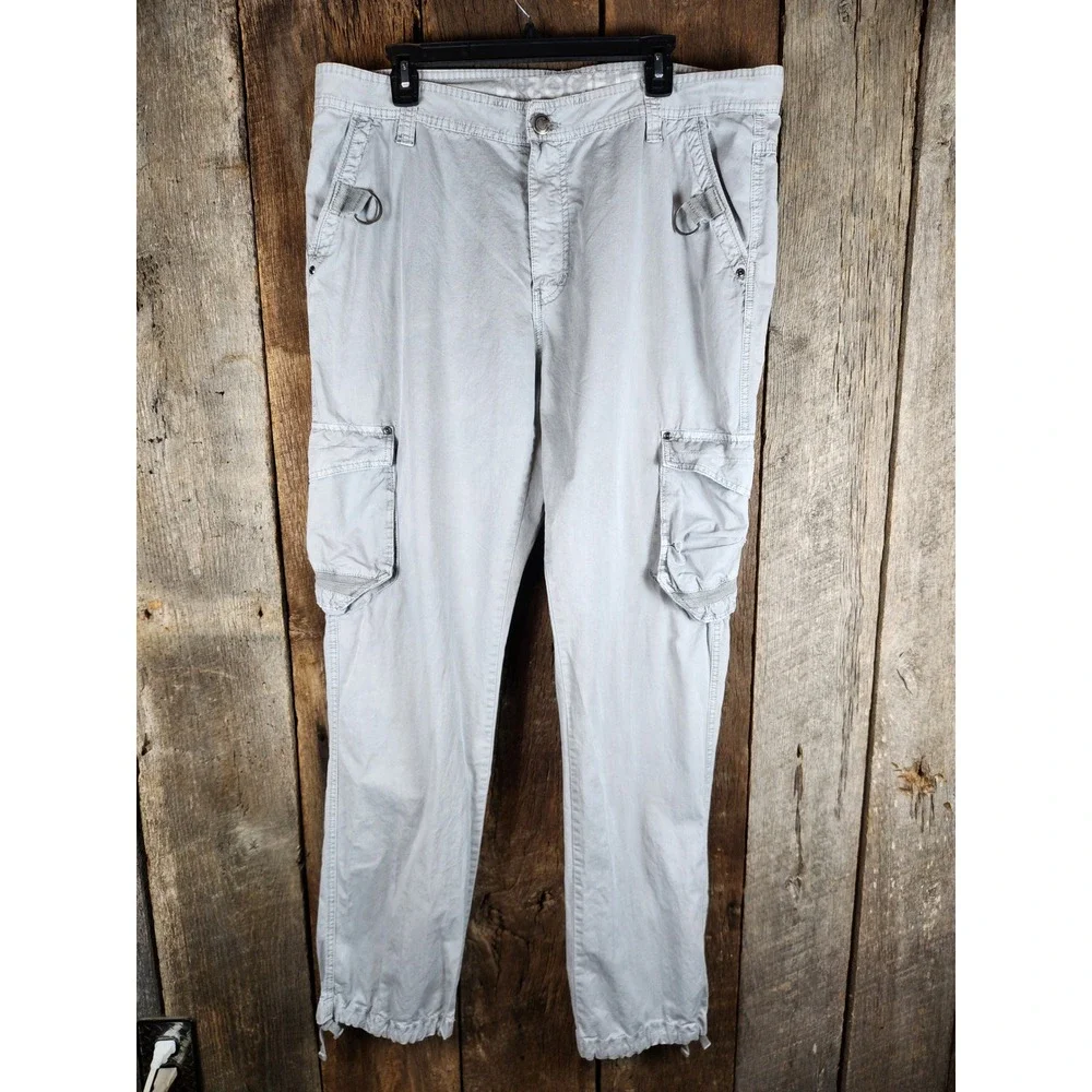 M.SOCIETY Mens Light Gray Cargo Pants Utility 38x34